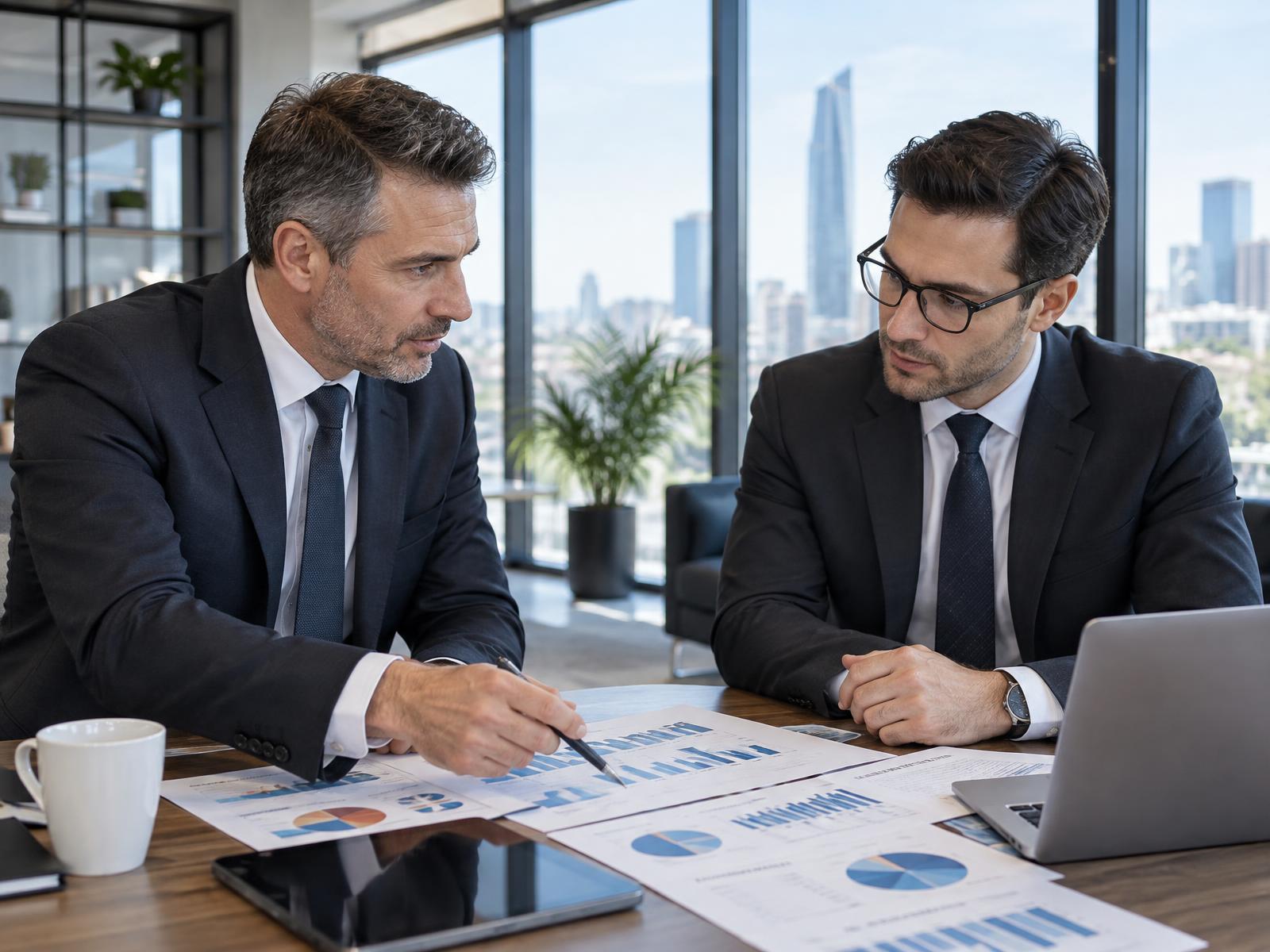 Consulenti CAP Trader che esaminano report di portafoglio